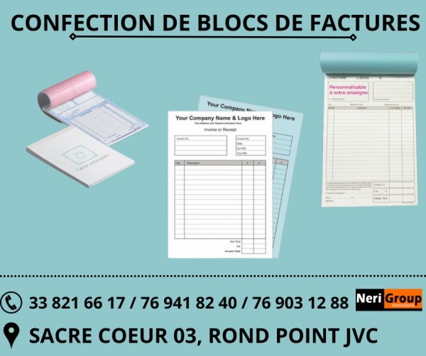 CONFECTION BLOCS FACTURES BAS PRIX Dakar Sénégal