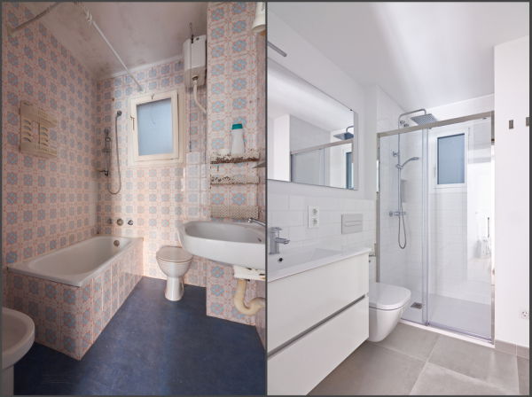 Salle de bain avant/après
