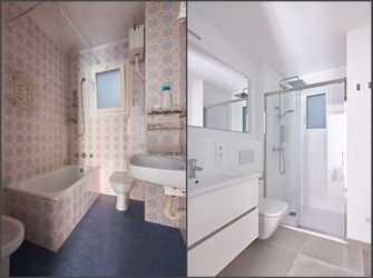 Salle de bain avant/après