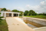 Piscine de revêtement en cours de changement