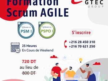 Annonce Formation Scrum Agile PSM 1 &amp; PSPO 1 L&#039;Ariana Tunisie