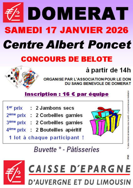 Affiche concours de belote