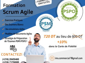 Annonce Formation Scrum PSM1 &amp; PSPO1 Tunis Tunisie