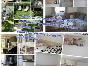 Location mobil hom 3 chambres les pied dans l&#039;eau camping mar estang