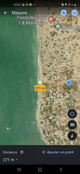 Vente Terrain 1900m2 ngaparou 250m plage Saly Portudal Sénégal