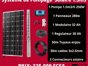 systeme pompage solaire m3/h Dakar Sénégal