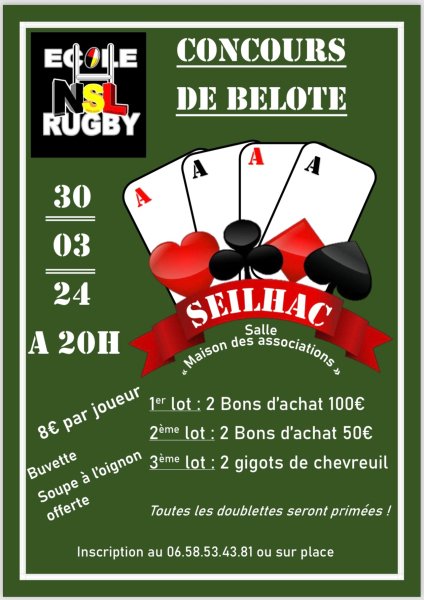 Concours belote Seilhac Corrèze