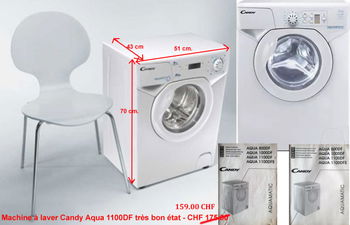 Annonce Lave linge Aqua 1100DF prix neuf selon facture Lausanne Suisse