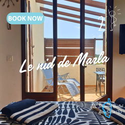 Vue sur la terrasse depuis le lit