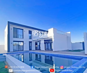 Vente villa haut standing piscine Temlel Djerba midoun Tunisie