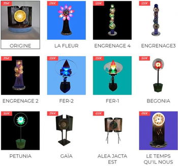 Sculptures lumineuses luminaires mesure mis valeur d&#039;objets personnels