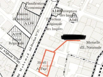 Vente 1000m2 terrain/commerce/appartement Oujda Maroc