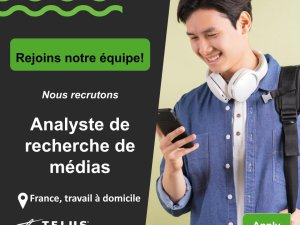 analyste recherche médias | travail domicile | france Paris