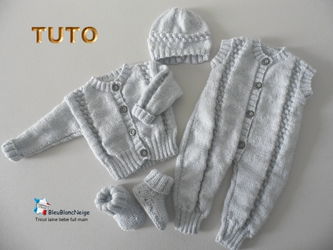 Fiche tricot bebe ensemble gilet combinaison tuto bb Brioude Haute Loire