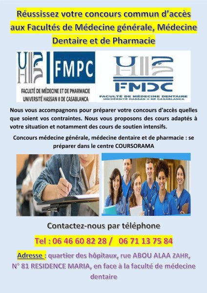 préparation concours médecine grandes écoles ENSA ENCG ENA ENSAM