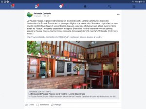 Fonds commerce Restaurant repute Antsirabe Madagascar