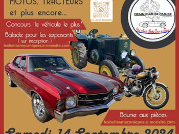 Annonce Exposition véhicules Samedi 14 Septembre Saint-Firmin-des-Prés