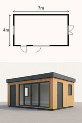 Container modulari 4m X 7m (sistema di isolamento termico, impianto elettrico, aria condizionata, servizi igienici)