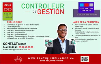 Annonce FORMATION CADRE METIER CONTRÔLEUR GESTION – Niveau 1 2 Rabat