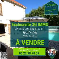 Maison ancienne rénovée 5 chambres Haut-Var