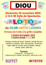 Loto Amitié Loisirs 16/11/2025