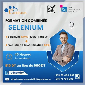 Annonce Formation Selenium Maitriser les Tests Automatiques Tunis Tunisie