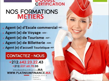 Annonce FORMATION AGENT ESCALE AGENT VOYAGE AGENT TOURISME AGENT BILLETTERIE Rabat