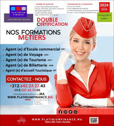 Annonce FORMATION AGENT ESCALE AGENT VOYAGE AGENT TOURISME AGENT BILLETTERIE Rabat