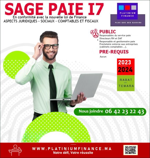 Formation Sage Paie i7 – Pour RH- Paramétrage Traitement Rabat Maroc
