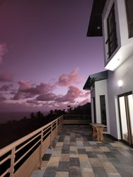 coucher de soleil sur terrasse