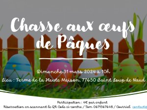 Chasse aux oeufs Pâques 2024 Saint-Loup-de-Naud Seine et Marne
