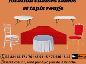 Annonce location chaises tables tapis rouge 02 Dakar Sénégal