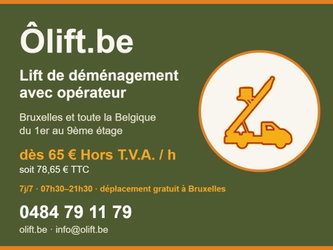 Lift de demenagement avec operateur a Bruxelles - Olift.be