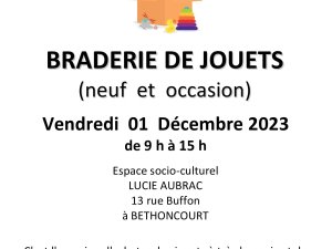 braderie jouets neuf 5 secours populaire Bethoncourt Doubs