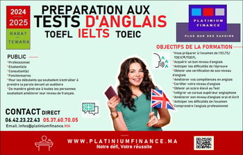 Annonce Formation individuelle -Test d&#039;anglais IELTS TOEIC TOFEL Rabat