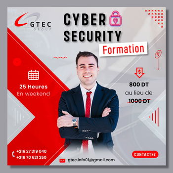 Annonce Nouvelle session formation Cybersécurité L'Ariana Tunisie
