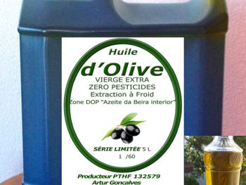 Huile d&#039;Olive Zero Pesticides Extra Vierge Bidon 5 litres Castelo Branco