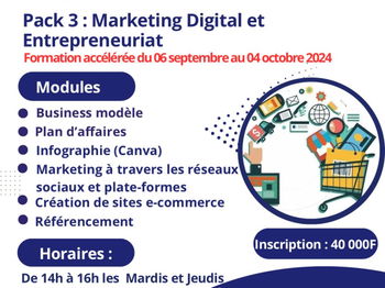 Annonce Formation Marketing Digital Entrepreneuriat Dakar Sénégal