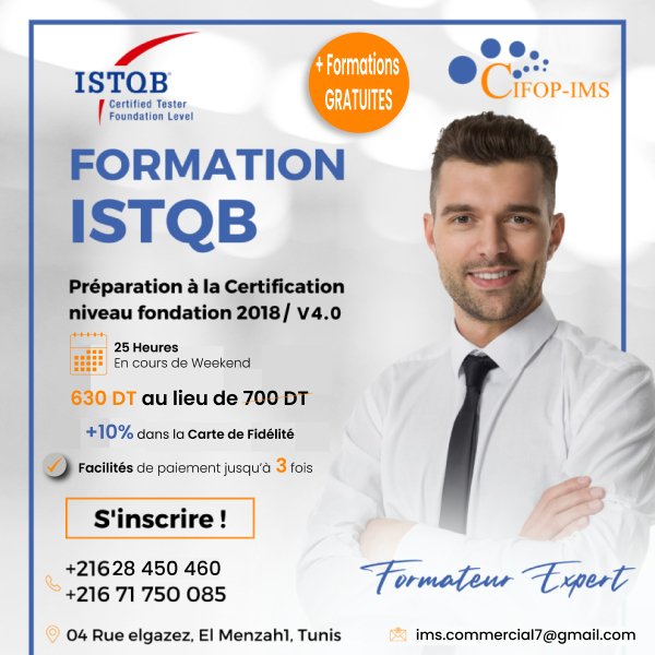 Formation ISTQB Devenez 1 Testeur Logiciel Certifié Tunis Tunisie