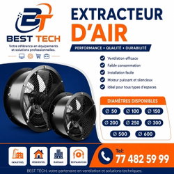 extracteur d'air de plusieurs diamètre