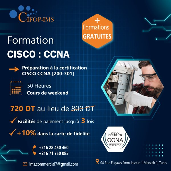 Formation Cisco & Préparation Cisco CCNA Tunis Tunisie