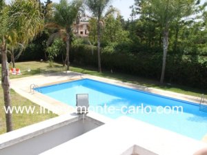 Location villa piscine chauffage centrale Souissi Rabat Maroc