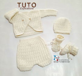 Tutoriel tricot bebe ensemble layette bb fait main