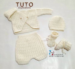 Tutoriel tricot bebe ensemble layette bb fait main