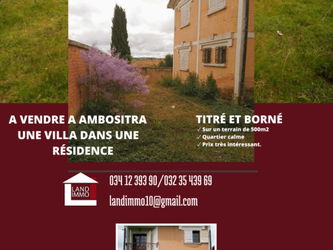 Vente 1 villa dans 1 résidence ambositra Fianarantsoa Madagascar