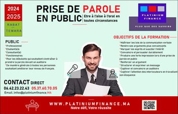 Annonce FORMATION CADRE PRISE PAROLE PUBLIC Rabat Maroc