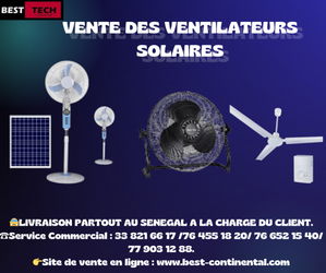 Annonce VENTE DES VENTILATEURS SOLAIRES Dakar Sénégal