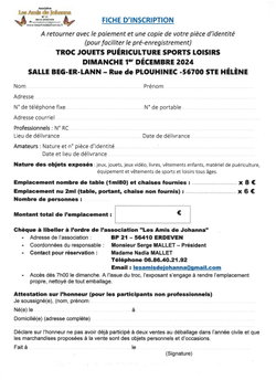 Bulletin d'inscription