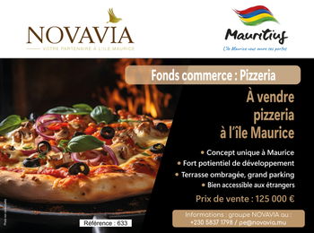 Fonds commerce PIZZERIA DANS NORD L&#039;ILE MAURICE Baie