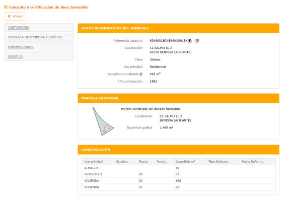 INFORMATION DU CADASTRE